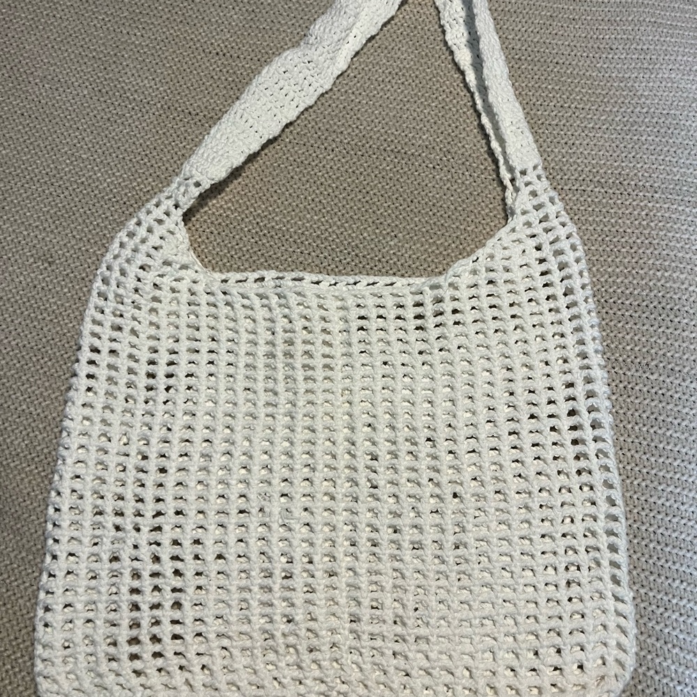 White Crochet Shoulder Bag